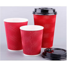 Einmaliges heißes Getränk kundengebundenes Logo-Kräuselungs-Wand-Papier-Kaffeetasse